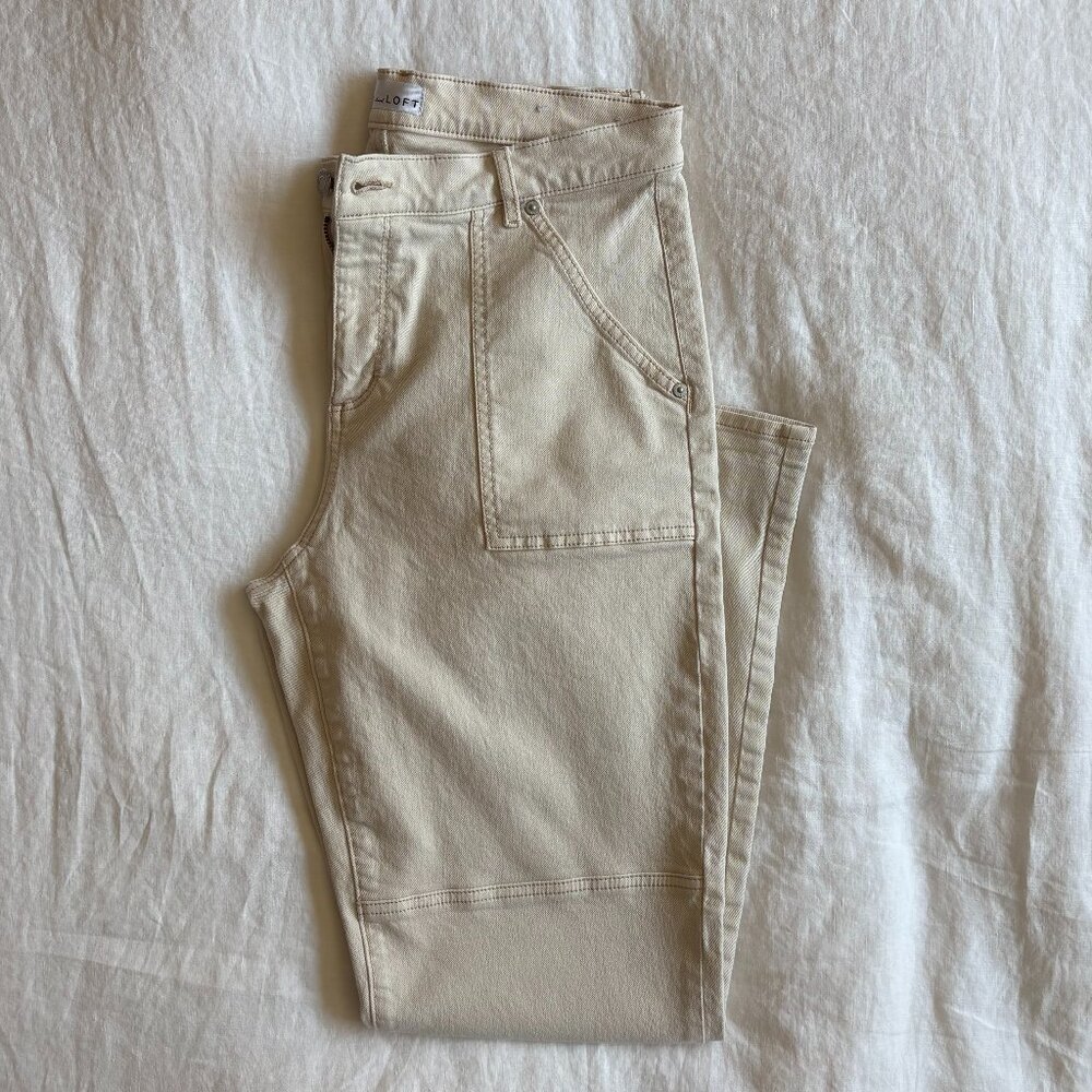LOFT Girlfriend Utility Jeans (Size 30)